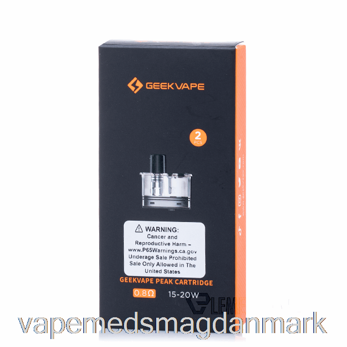 Engangs Vape Danmark Geek Vape Peak Udskiftning Pods 0,8 Ohm Peak Pods